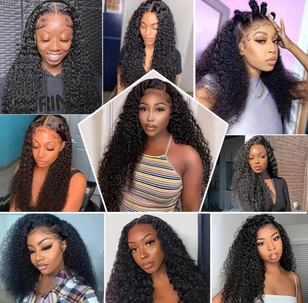 22In Brazilian Hair Water Wave Glueless Wig 13x4 Full Frontal Lace