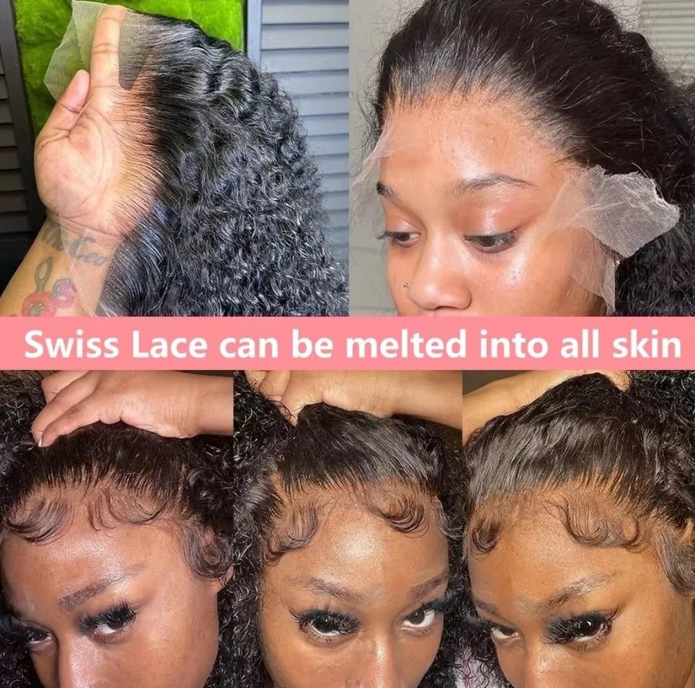 22In Brazilian Hair Water Wave Glueless Wig 13x4 Full Frontal Lace