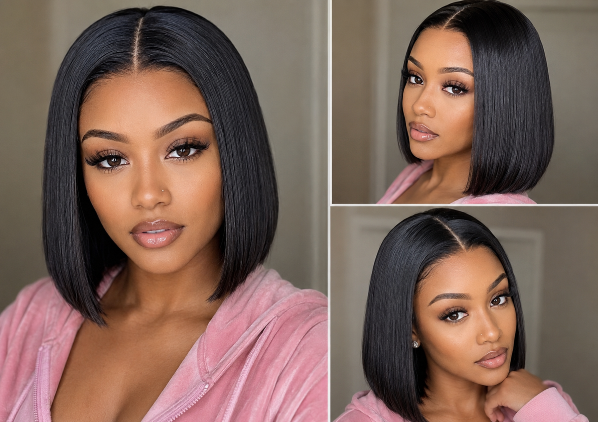 Bresilienne Straight Bob Wig — 100% Virgin Human Hair | 10 Inch | 13x4 Lace Front