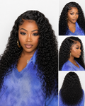 22In Brazilian Hair Water Wave Glueless Wig 13x4 Full Frontal Lace